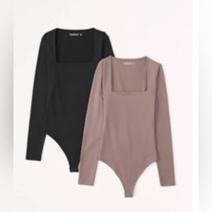 Abercrombie Long Sleeve Taupe Bodysuit